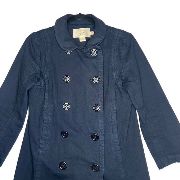 J. Crew Classic Twill Chino Coat Double Breasted 0 navy blue - Picture 1 of 16